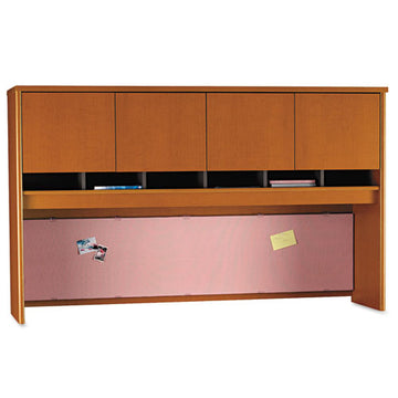 Bush® Series C Collection 4 Door 72w Hutch, Box 1 Of 2, 71.13w X 15.38d X 43.13h, Natural Cherry-graphite Gray freeshipping - TVN Wholesale